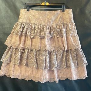 To the Max 100% Silk Tiered  Skirt! Lace Size 10